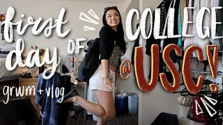 MY FIRST DAY OF COLLEGE AT USC (freshman year) | grwm + vlog | steffie