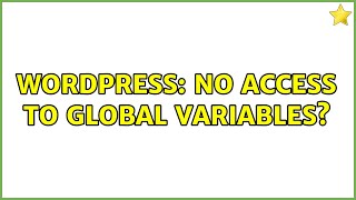 Famous Wordpress: No access to global variables? Profile