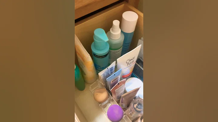organize my skincare and makeup drawer with me #asmr #clean #makeup #skincare