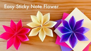 Origami Flower  Clematis  Sticky Note Origami, Origami with sticky notes, Origami easy, Diy Crafts