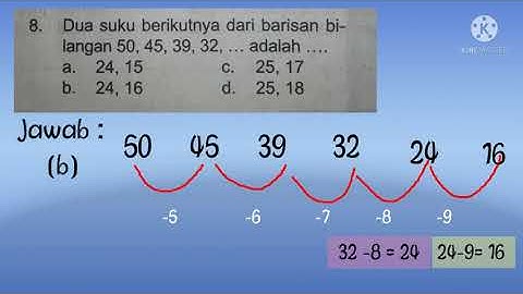 Diketahui barisan Fibonacci 2 5 + 7 + 12 suku ke delapan barisan bilangan tersebut adalah