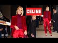 Celine Dion stuns in red leaving hotel and greeting fans in NYC