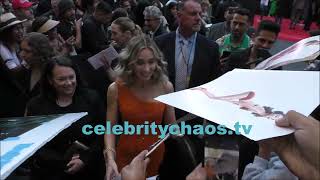 Emily Blunt rewards fans with autographs while promoting new movie