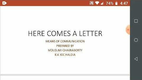 EVS Class 3 Here comes a letter(Means of Communication)