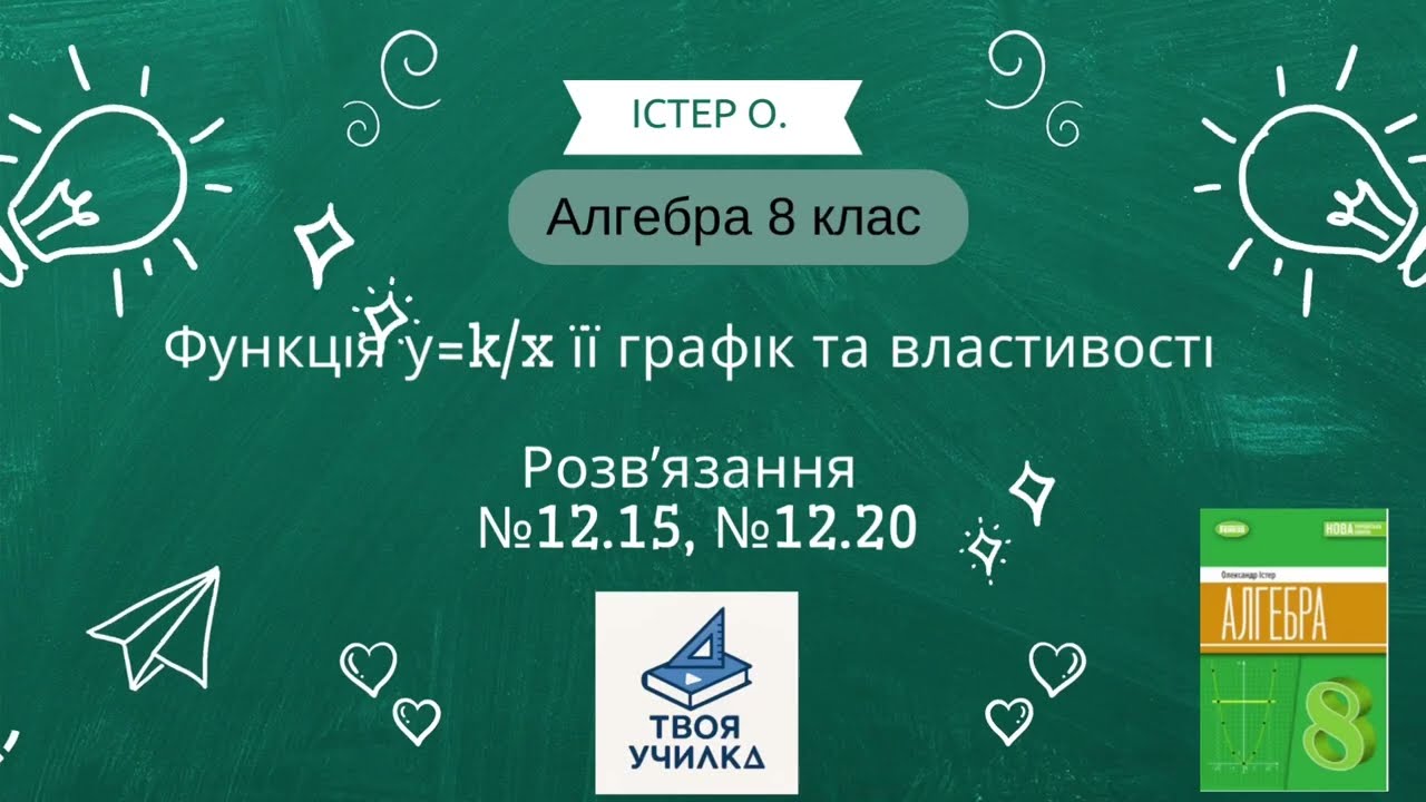 Алгебра 8 клас Істер О. НУШ-2025. Розвʼязання вправ №12.15, №12.20