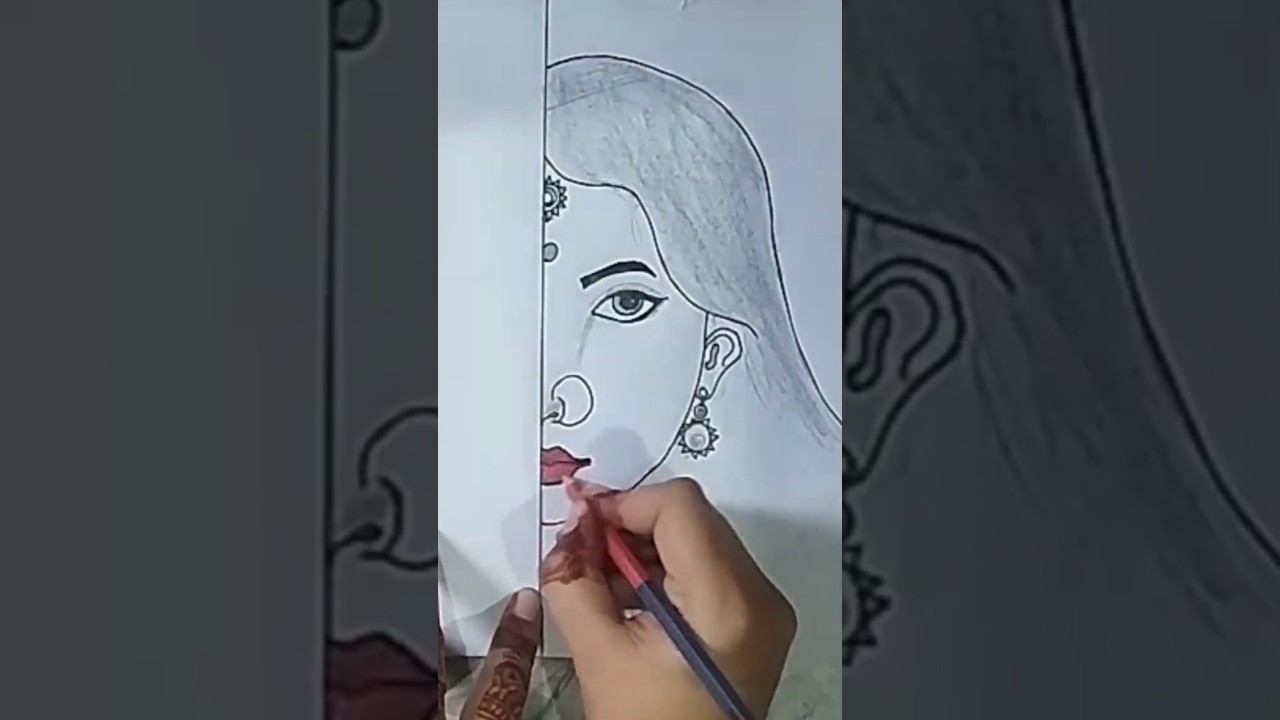 “WOW! Half Face Radha Ji Pencil Sketch ✨ | Realistic Drawing”