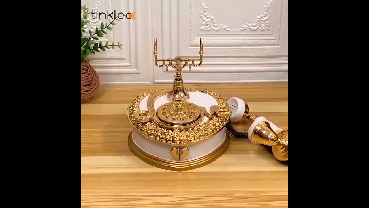 Classical Telephone! Creative Dial Vintage Telephone Music Box Home Wine Cabinet Decoration Gift