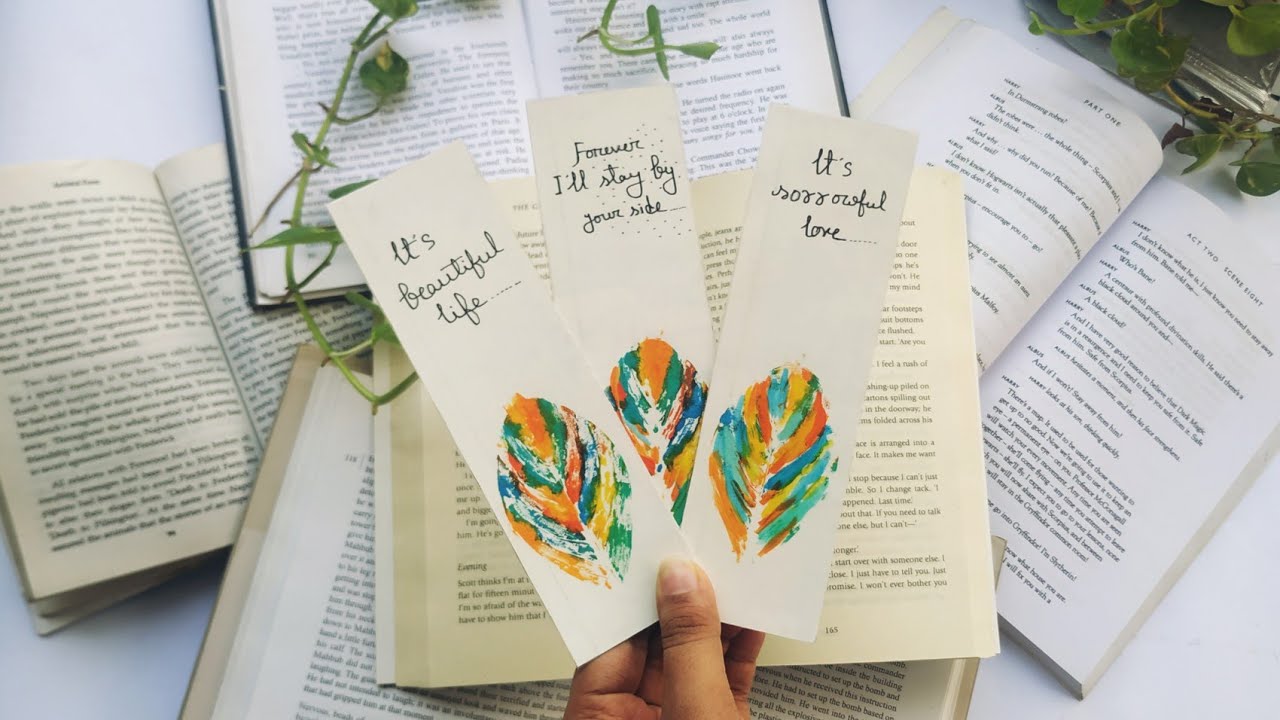 DIY Easy Unique Bookmarks| Cool Leaf Bookmark Idea| Acrylic Color leaf pressed Bookmark|