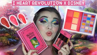 NEW I HEART REVOLUTION X DISNEY SLEEPING BEAUTY COLLECTION🧚🏼‍♀️ REVIEW \& SWATCHES 🌹