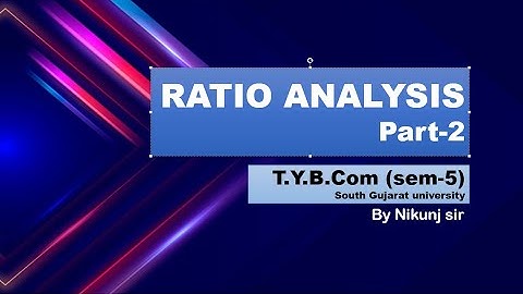 Ratio Analysis | part 2 (formula) | T.Y.B.com (sem-5)