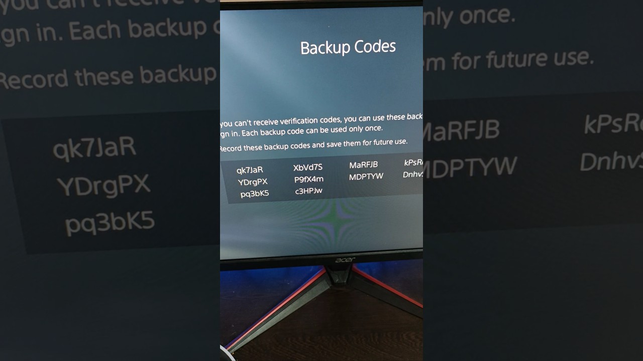PlayStation 5 Backup Codes |How To Get Backup Codes On PS5 | PS4, PS5 Account Login Settings