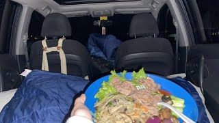 Car camping + cooking food