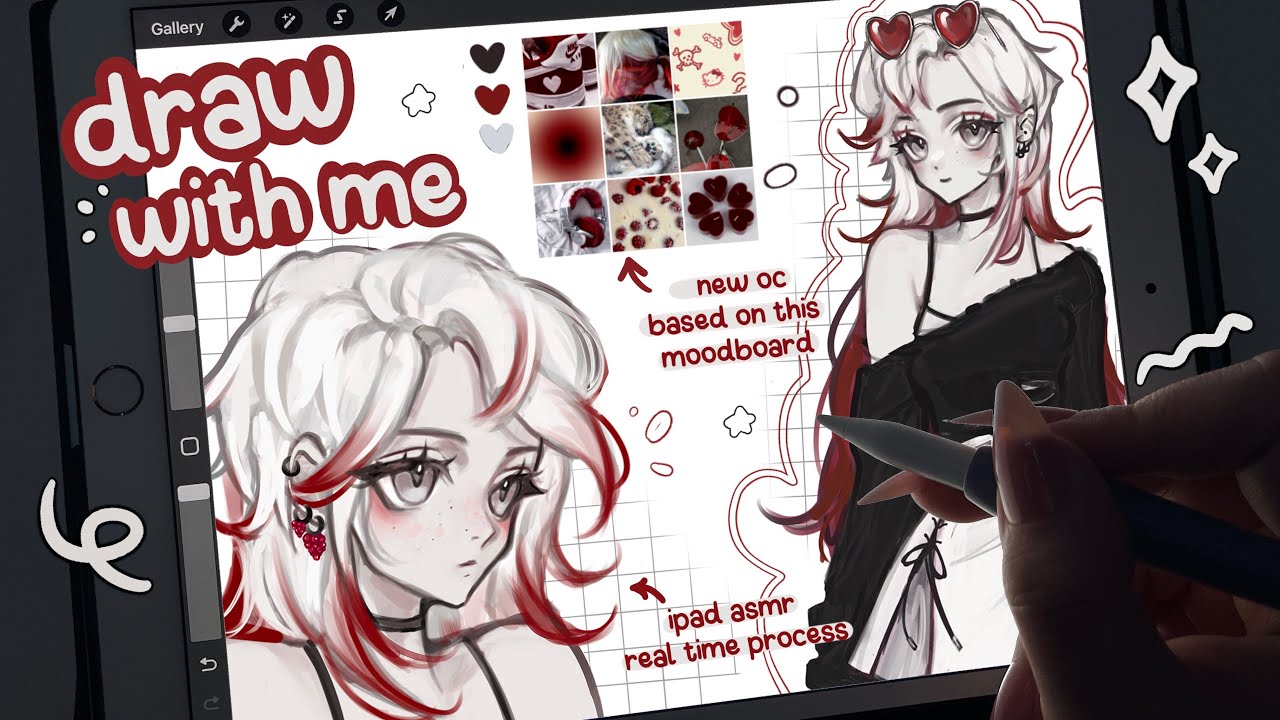 draw with me ★ new character ˚ ˖ [procreate, real time process, chill ...