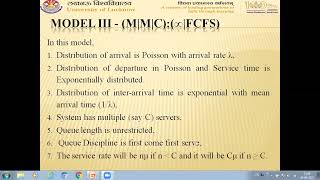 Queueing Model MMC Infinity FCFS by Dr. Akash Asthana
