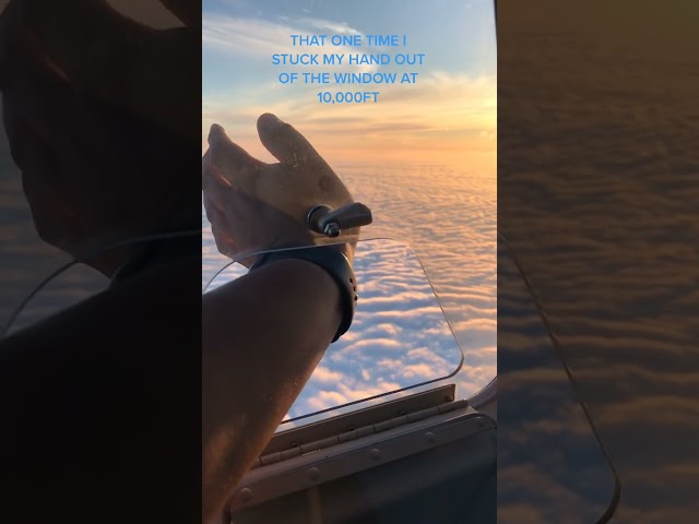 Pilot open window at 10000 feet up when flying and stuck hand | Pilot fly flight | #shorts class=