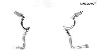 Kinglemc Mustache Engine Guard Highway Crash Bar for Suzuki Boulevard M109 M109R 06 -2020 (Silver)