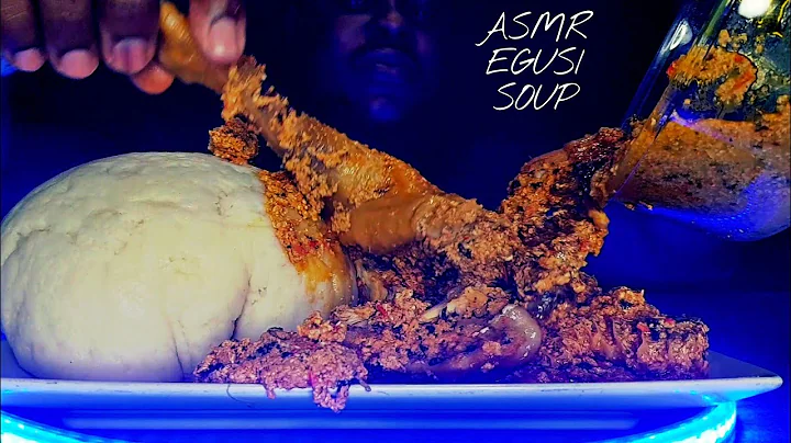 ASMR EGUSI SOUP WITH POUNDED YAM MUKBANG (Eating Show / No talking)Eating sounds |African Food