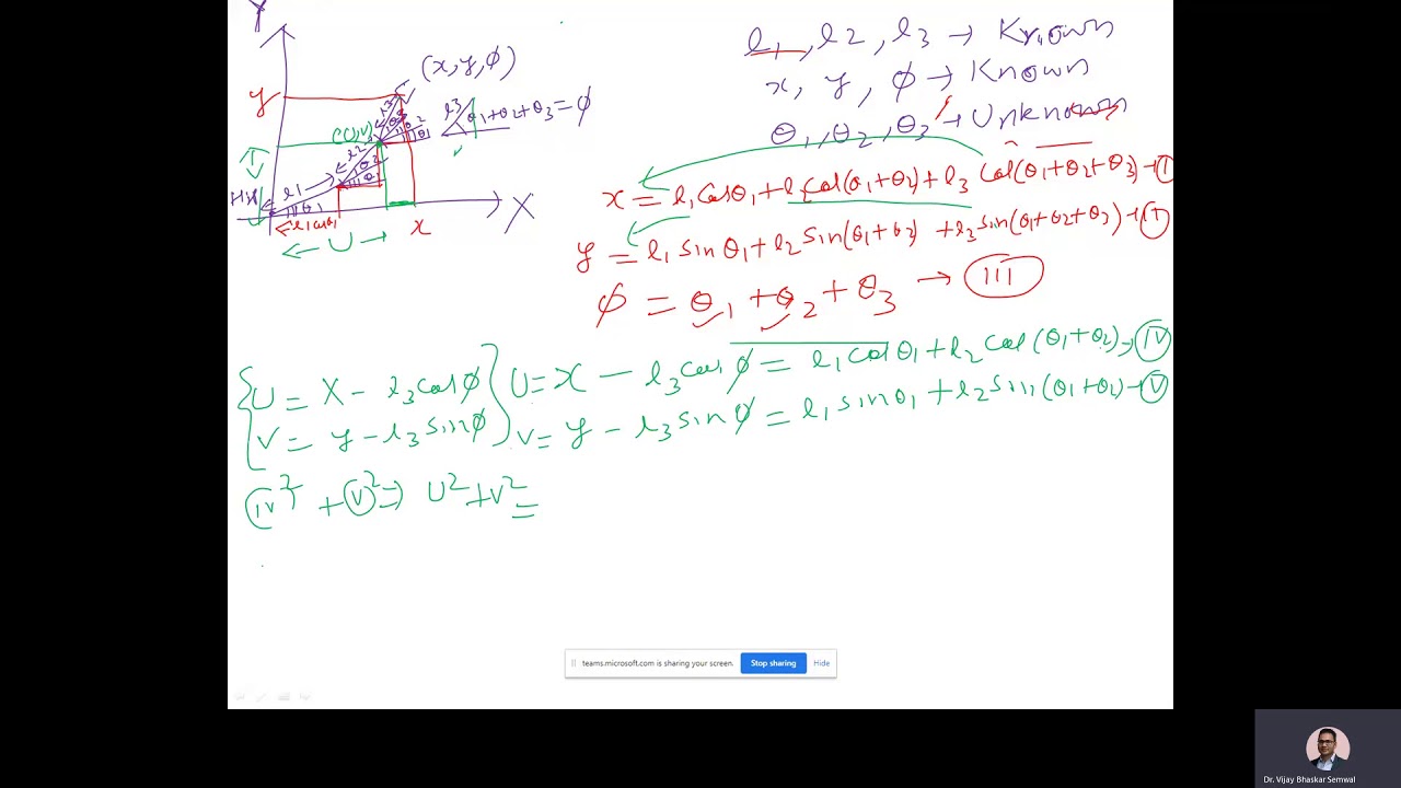 Three link planar manipulator( 3R) inverse kinematics solution - YouTube