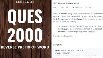2000. Reverse Prefix of Word LeetCode full solution in detail String question