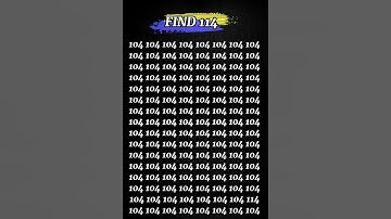 Challenge yourself to FIND 114 in 5sec #pickyourbrain