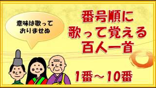 【百人一首の歌】１番～１０番　（意味は省略しています）