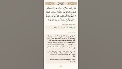 سورة ٢ الآية  ٢٥ : السراج في بيان غريب القران سورة البقرة مع تلاوة الشيخ بدر التركي