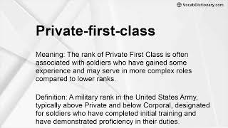 Private-first-class Meaning