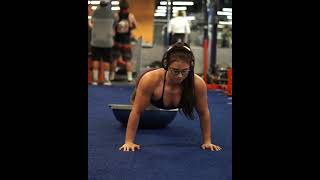Bodybuilder Woman Push-Ups Workout At Gym For Chest Gym Life Official