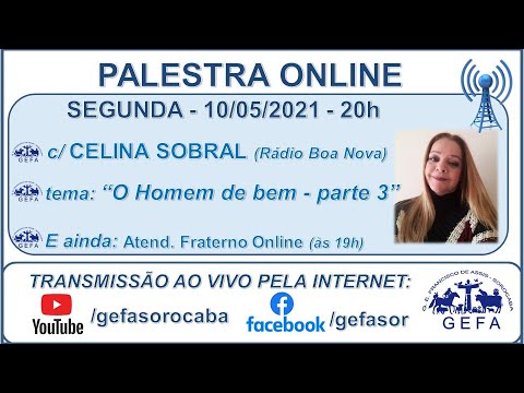 Assista: Palestra online - c/ CELINA SOBRAL (10/05/2021)