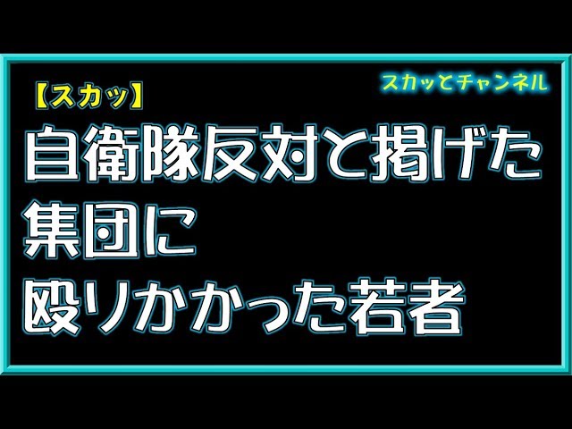 【スカッとする話】自衛隊反対と掲げた集団に殴りかかった若者
