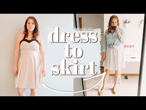 एक पोशाक को स्कर्ट में कैसे बदलें (शुरुआती सिलाई परियोजना)