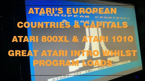 Atari European Countries & Capitals - cassette loading from an Atari 1010 with Atari 800XL