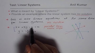 Define Linear Systems and Provide Example with No Solution | MPM2d