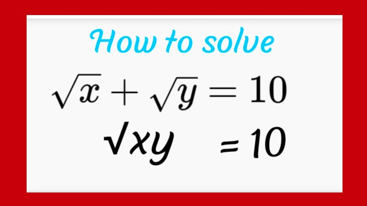 A nice problem of math Olympiad| How to solve? # Algebra - YouTube