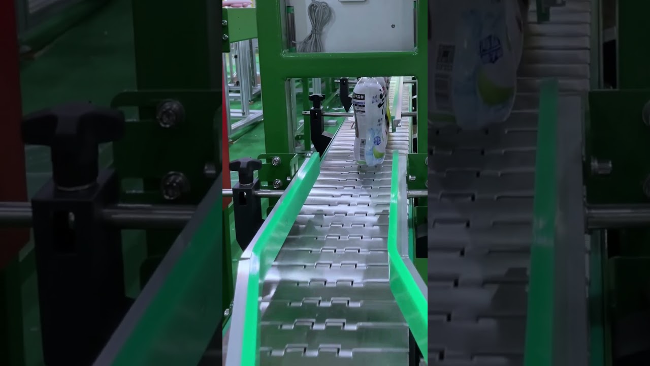 desktop curved flex stainless steel slat band chain bottle conveyor for refrigerator assembly line