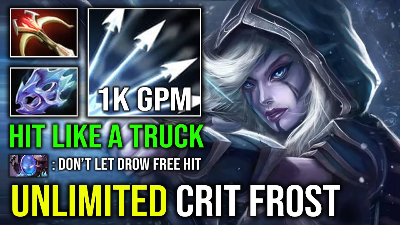 WTF 2 Sec Delete Everyone Unlimited Crit Arrow Max Attack Speed Frost Drow Ranger Dota 2