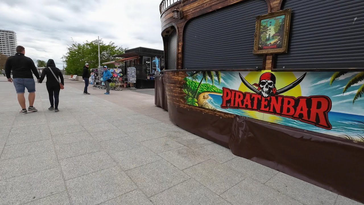 Rostock Warnemünde Strand und Promenade - Rundgang 4k