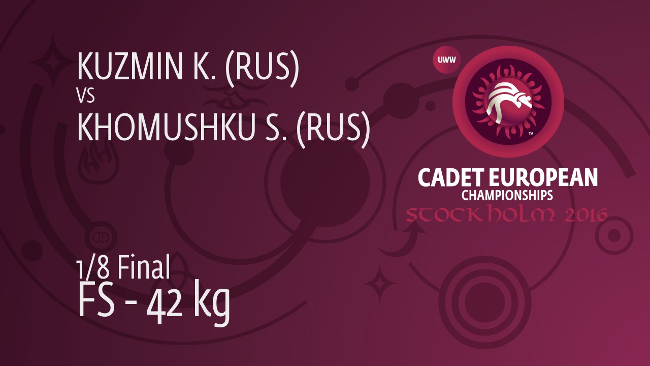 1/8 FS - 42 kg: K. KUZMIN (RUS) df. S. KHOMUSHKU (RUS), 8-0