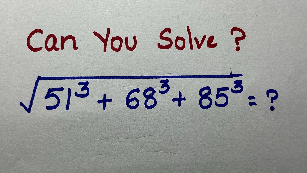 Nice Square Root Maths Problem | Can You Solve? | Maths Olympiad - YouTube