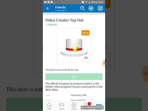 The Roblox Video Creator Top Hat Is Released Youtube - roblox top hat of the creator