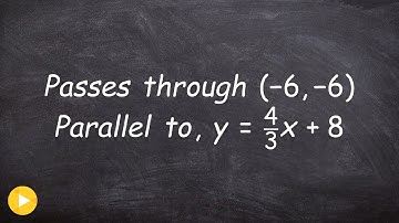 Find the equation of a line parallel using slope intercept