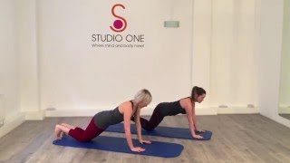 Side plank with rotation sequence