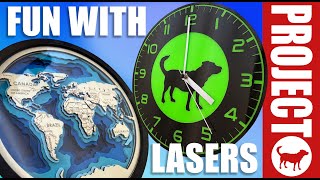 Having fun with Lasers | Clocks made from Acrylic sheets | Layered Wood Map Art | xTool