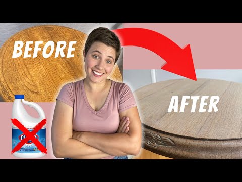 How to lighten wood WITHOUT bleach! | Quick furniture flip 👍