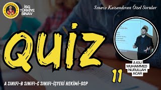 11. Quiz Soruları - 2025 İsg Aralık Sınavları