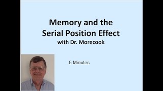 Chapter 5 serial position effect