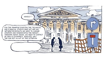 The metro whizzes by three times