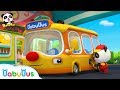 Baby pandas school bus is out of gas  gas station attendance  kids role play  babybus