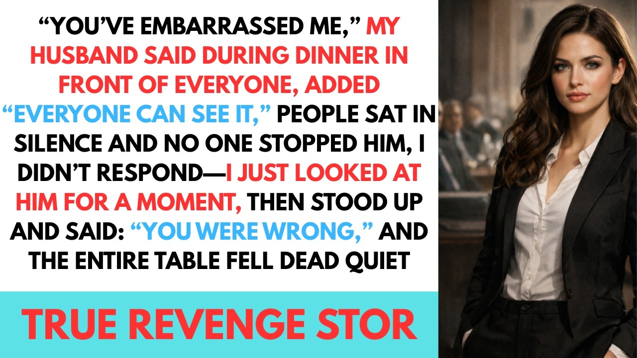 My Husband Thought He Could Shame Me at Dinner—He Was Wrong