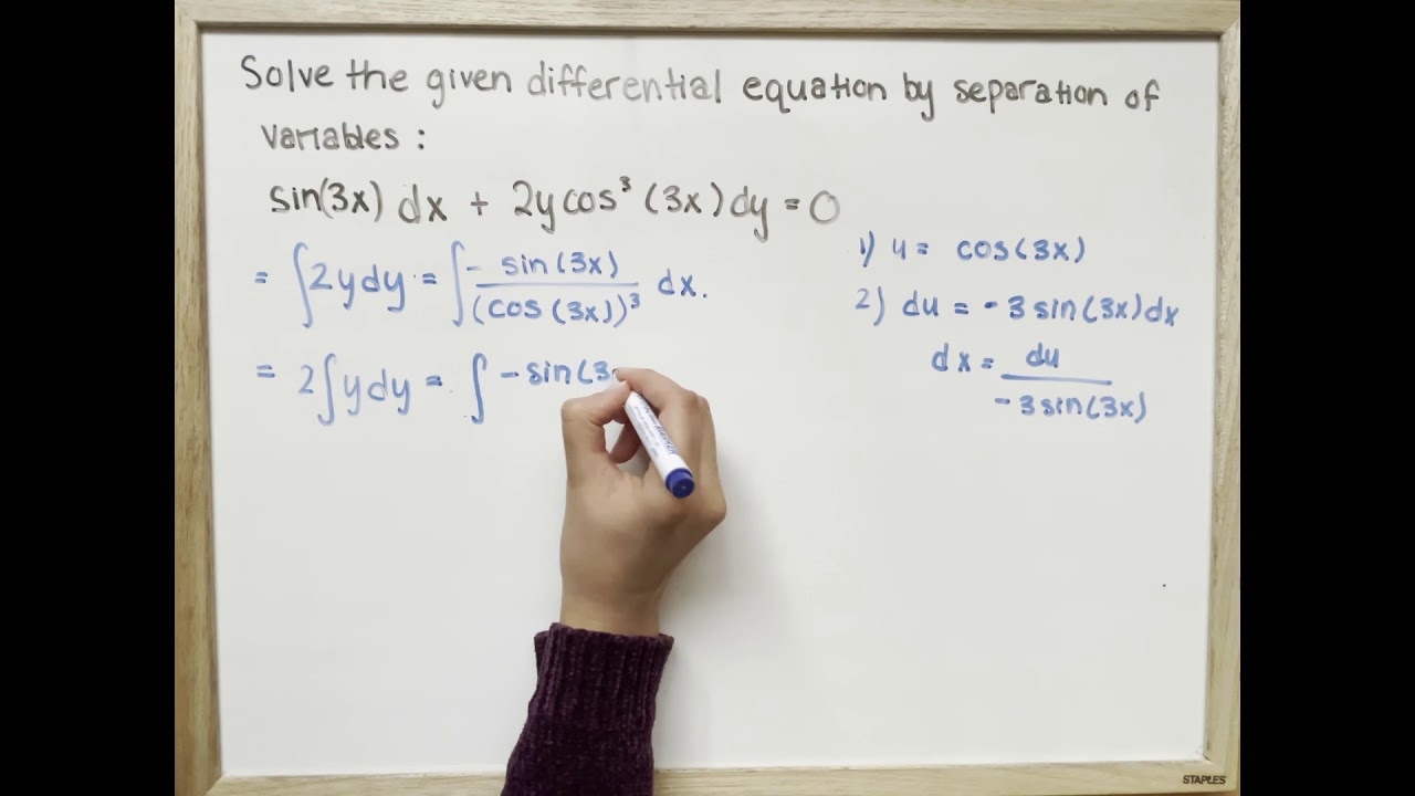 Solve The Given Differential Equation By Separation Of Variables Sin solve-the-given-differential-equation-by-separation-of-variables-sin